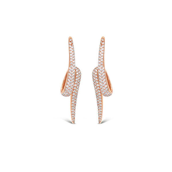 STOCKERT 18CT ROSE GOLD DIAMOND LIGHTNING PAVE EARRINGS (Image 2)