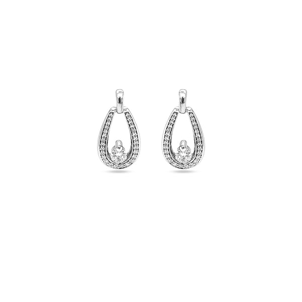 STOCKERT 18CT WHITE GOLD DIAMOND DROP EARRINGS (Image 2)