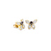 'BUTTERFLY' 18CT YELLOW GOLD AND 18CT WHITE GOLD WHITE DIAMOND AND COGNAC DIAMOND STUD EARRINGS (Thumbnail 3)