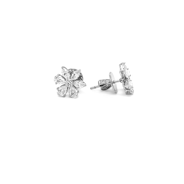 'GLAMOUR' 18CT WHITE GOLD DIAMOND STUD EARRINGS (Image 3)