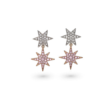 'THE PINK STARLET EARRINGS' LIMITED EDITION ARGYLE PINK DIAMOND AND WHITE DIAMOND DROP EARRINGS