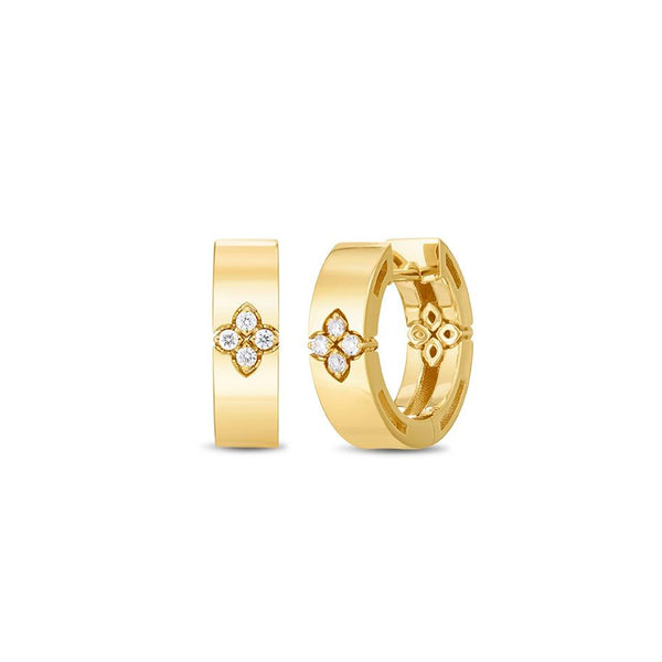 ROBERTO COIN ‘LOVE IN VERONA’ 18CT YELLOW GOLD DIAMOND HOOP EARRINGS (Image 1)