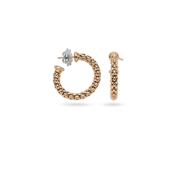 FOPE 'ESSENTIALS' 18CT ROSE GOLD HOOP EARRINGS (Image 1)