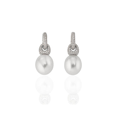 AUTORE SOUTH SEA PEARL AND DIAMOND EARRINGS