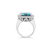 18CT WHITE GOLD EMERALD CUT AQUAMARINE AND DIAMOND RING (Thumbnail 2)
