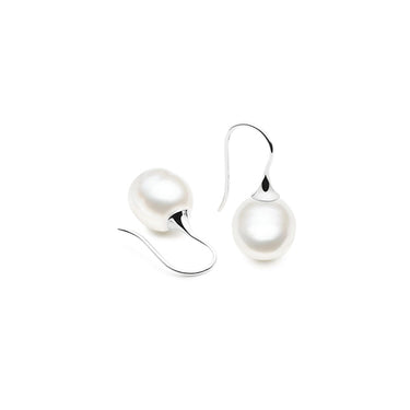 KAILIS 18CT WHITE GOLD SMALL TRUMPET AUSTRALIAN SOUTH SEA PEARL EARRINGS