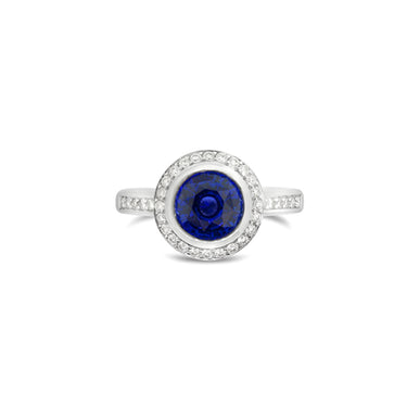 PLATINUM SAPPHIRE AND DIAMOND 'GRACE' RING
