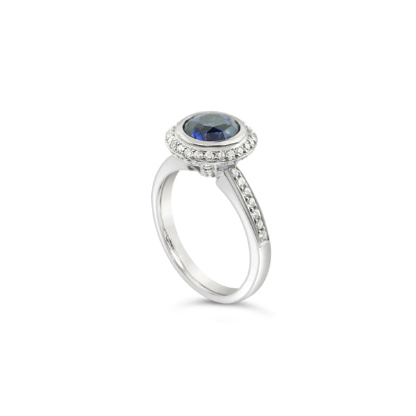 PLATINUM SAPPHIRE AND DIAMOND 'GRACE' RING (Image 2)