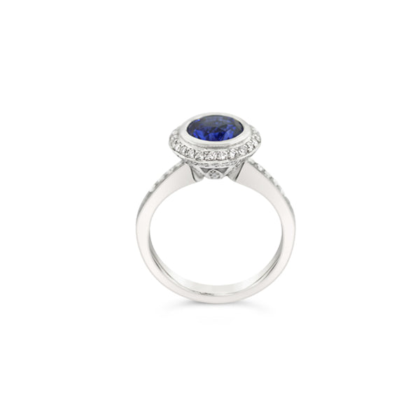 PLATINUM SAPPHIRE AND DIAMOND 'GRACE' RING (Image 3)