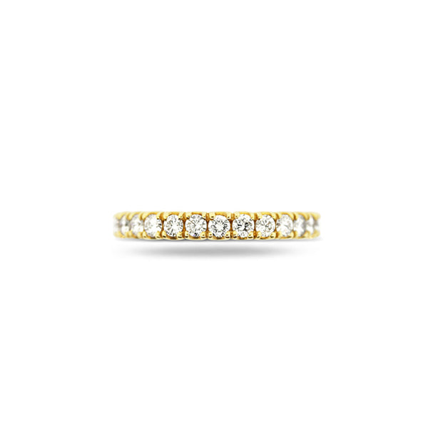 18CT YELLOW GOLD CLAW SET ETERNITY DIAMOND RING (Image 1)