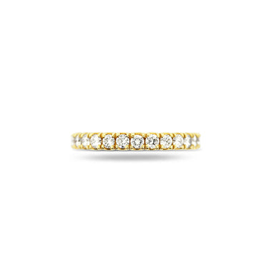 18CT YELLOW GOLD CLAW SET ETERNITY DIAMOND RING