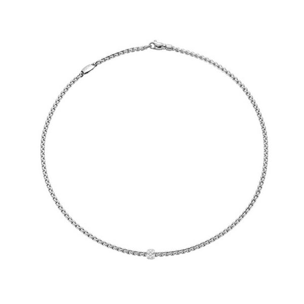 FOPE FLEX'IT EKA 18CT WHITE GOLD NECKLACE WITH DIAMOND RONDEL (Image 1)