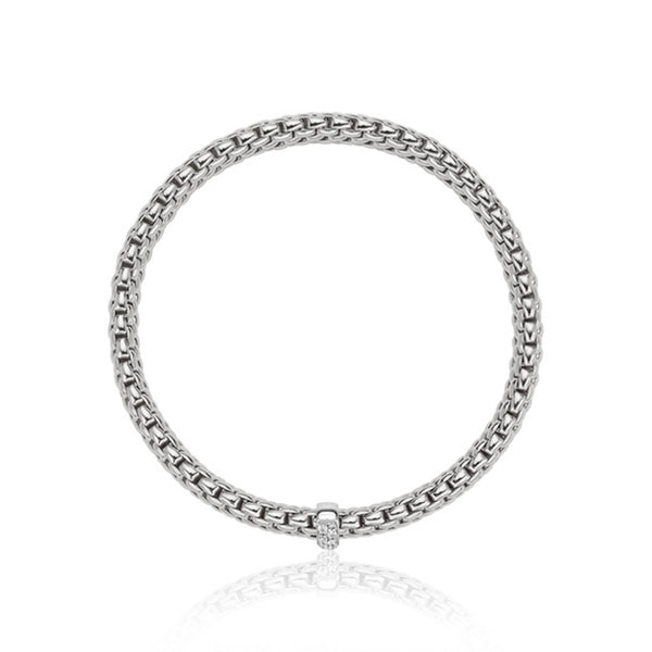 FOPE FLEX'IT VENDOME BRACELET IN 18CT WHITE GOLD WITH DIAMOND RONDEL (Image 1)