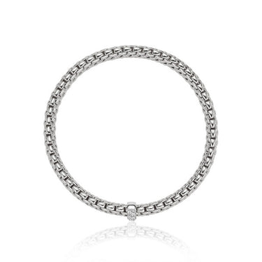 FOPE FLEX'IT VENDOME BRACELET IN 18CT WHITE GOLD WITH DIAMOND RONDEL