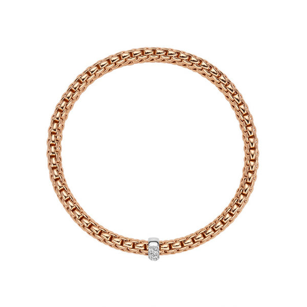 FOPE FLEX'IT VENDOME ROSE GOLD BRACELET WITH DIAMOND RONDEL (Image 1)