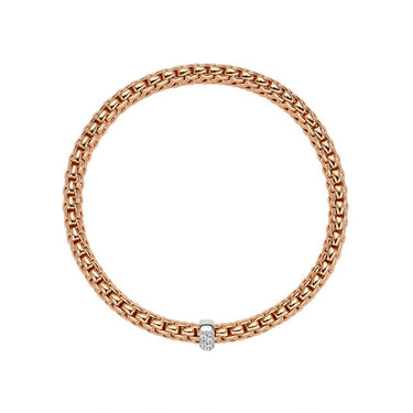 FOPE FLEX'IT VENDOME ROSE GOLD BRACELET WITH DIAMOND RONDEL