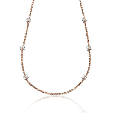FOPE FLEX’IT SOLO NECKLACE WITH DIAMOND RONDELS IN ROSE GOLD