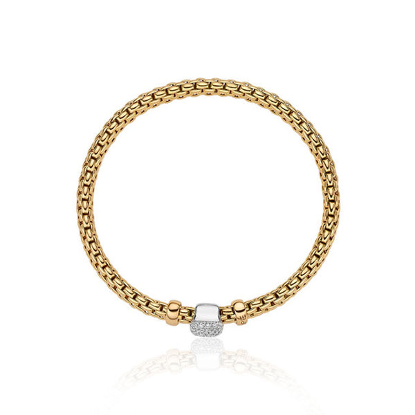 FOPE VENDOME FLEXIBLE BRACELET WITH DIAMOND PAVÉ RONDEL (Image 1)