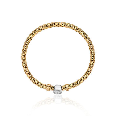 FOPE VENDOME FLEXIBLE BRACELET WITH DIAMOND PAVÉ RONDEL