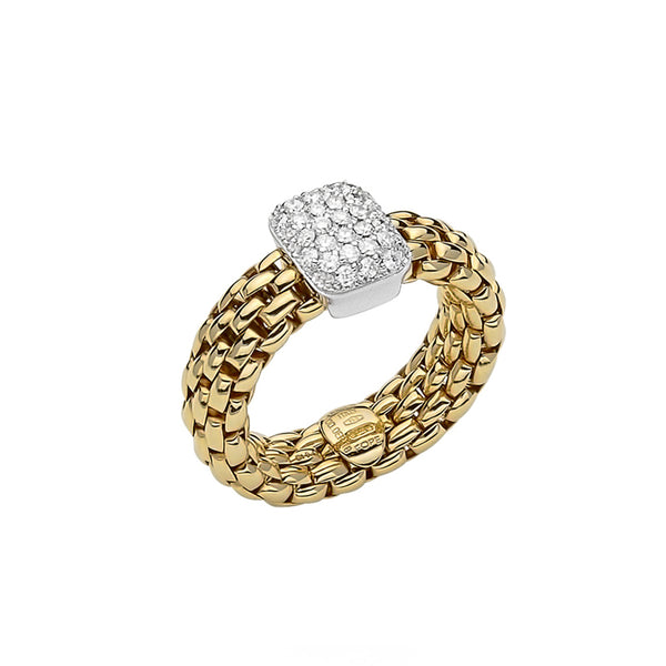 FOPE VENDOME 18CT YELLOW & WHITE GOLD RING WITH DIAMONDS (Image 1)