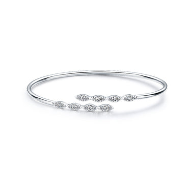 HEARTS ON FIRE 'AERIAL MARQUIS' 18CT WHITE GOLD DIAMOND FLEXI BANGLE