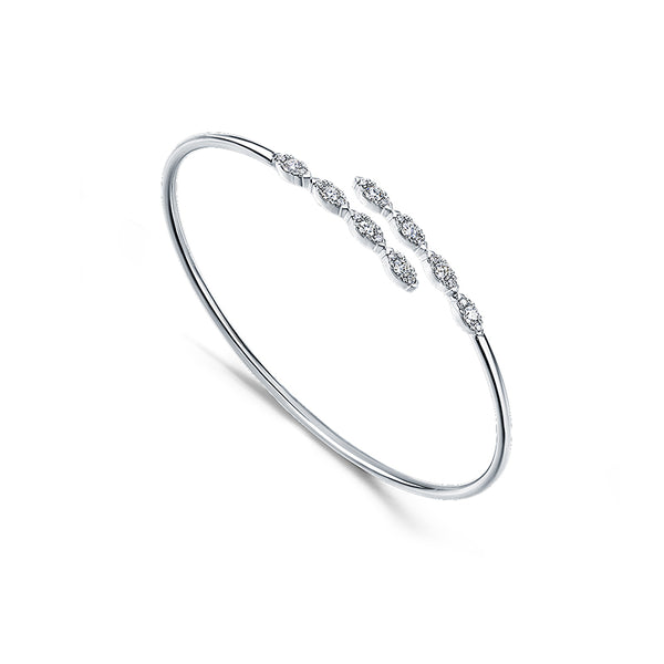 HEARTS ON FIRE 'AERIAL MARQUIS' 18CT WHITE GOLD DIAMOND FLEXI BANGLE (Image 2)