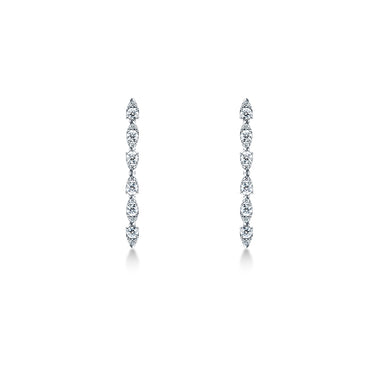 HEARTS ON FIRE 'AERIAL DEWDROP STILETTO' 18CT WHITE GOLD DIAMOND DROP EARRINGS