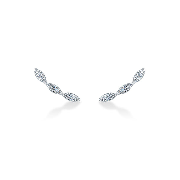 HEARTS ON FIRE 'AERIAL' 18CT WHITE GOLD DIAMOND EAR CLIMBERS (Image 1)