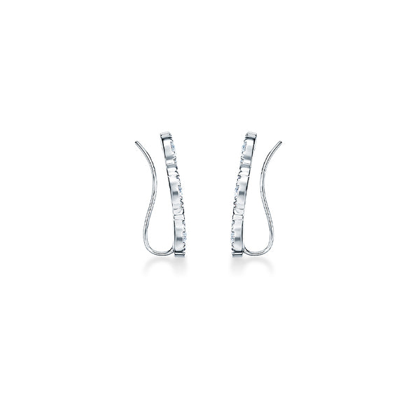 HEARTS ON FIRE 'AERIAL' 18CT WHITE GOLD DIAMOND EAR CLIMBERS (Image 3)