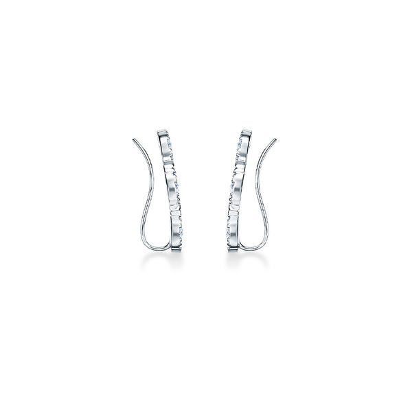 HEARTS ON FIRE 'AERIAL' 18CT WHITE GOLD DIAMOND EAR CLIMBERS (Image 3)