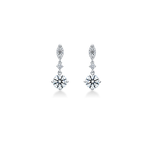 HEARTS ON FIRE 'AERIAL PETITE' 18CT WHITE GOLD DIAMOND DROP EARRINGS (Image 1)