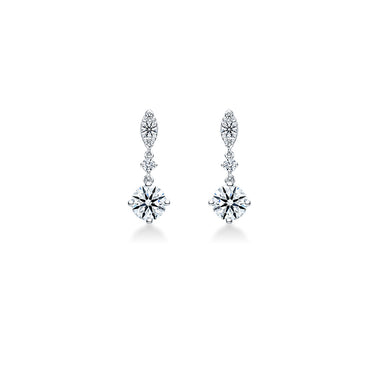 HEARTS ON FIRE 'AERIAL PETITE' 18CT WHITE GOLD DIAMOND DROP EARRINGS