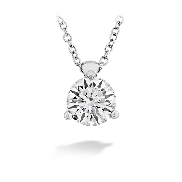 HEARTS ON FIRE 'CLASSIC THREE PRONG SOLITAIRE' 18CT WHITE GOLD 0.34CT DIAMOND PENDANT (Image 1)