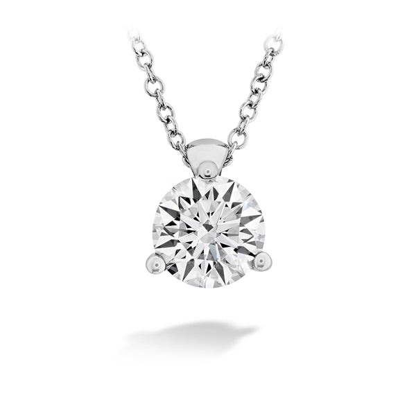 HEARTS ON FIRE 'CLASSIC THREE PRONG SOLITAIRE' 18CT WHITE GOLD 0.34CT DIAMOND PENDANT (Image 1)