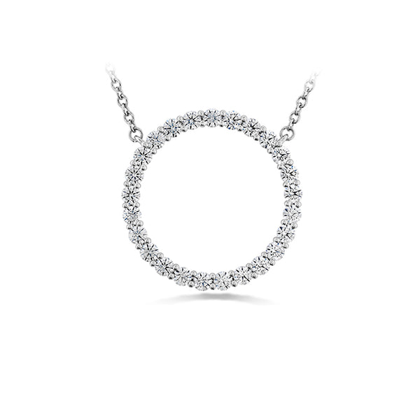 HEARTS ON FIRE 'SIGNATURE CIRCLE' 18CT WHITE GOLD DIAMOND PENDANT LARGE (Image 1)