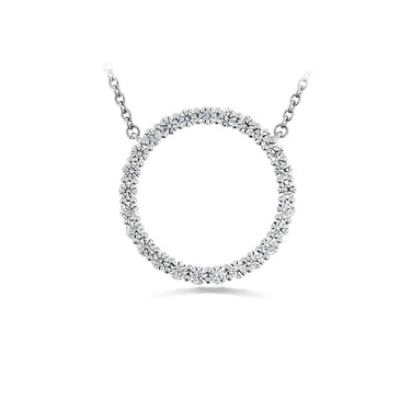 HEARTS ON FIRE 'SIGNATURE CIRCLE' 18CT WHITE GOLD  DIAMOND PENDANT LARGE