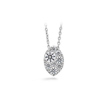 HEARTS ON FIRE 'TESSA' 18CT WHITE GOLD DIAMOND NAVETTE PENDANT