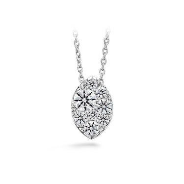 HEARTS ON FIRE 'TESSA' 18CT WHITE GOLD DIAMOND NAVETTE PENDANT