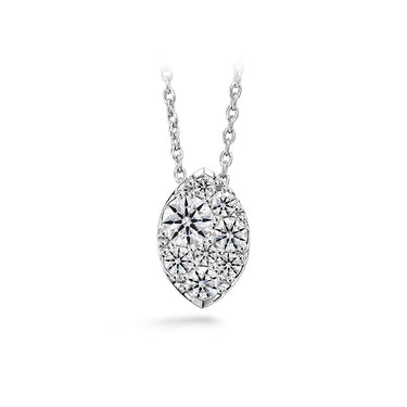 HEARTS ON FIRE 'TESSA' 18CT WHITE GOLD DIAMOND NAVETTE PENDANT