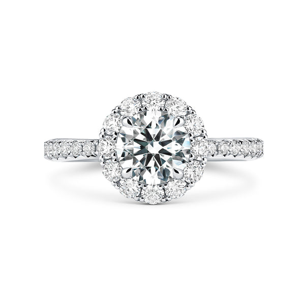 HEARTS ON FIRE 'VELA' 1.71CT DIAMOND HALO PLATINUM RING (Image 1)