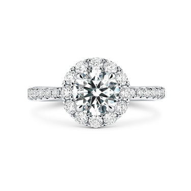 HEARTS ON FIRE 'VELA' 1.71CT DIAMOND HALO PLATINUM RING