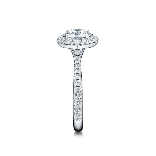 HEARTS ON FIRE 'VELA' 1.71CT DIAMOND HALO PLATINUM RING (Image 4)