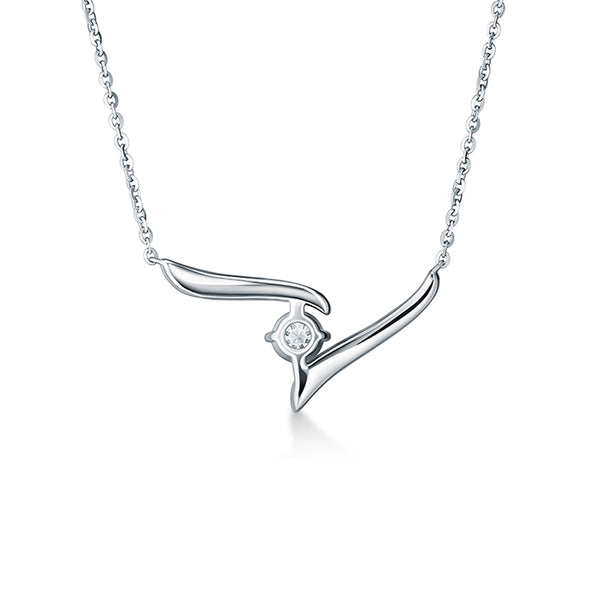 HEARTS ON FIRE 'VELA' 18CT WHITE GOLD DIAMOND CROSSOVER PENDANT (Image 2)