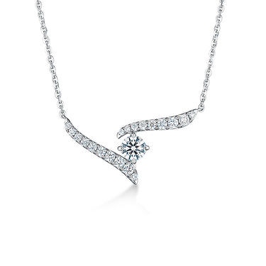 HEARTS ON FIRE 'VELA' 18CT WHITE GOLD DIAMOND CROSSOVER PENDANT