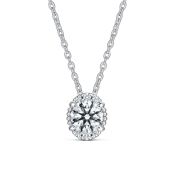 HEARTS ON FIRE 'ELLIPSE' 18CT WHITE GOLD DIAMOND PENDANT (Image 1)