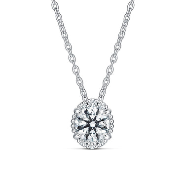 HEARTS ON FIRE 'ELLIPSE' 18CT WHITE GOLD DIAMOND PENDANT