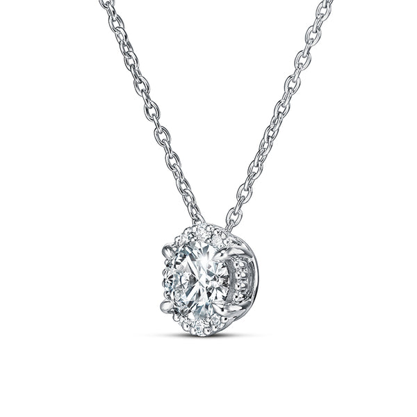 HEARTS ON FIRE 'ELLIPSE' 18CT WHITE GOLD DIAMOND PENDANT (Image 2)