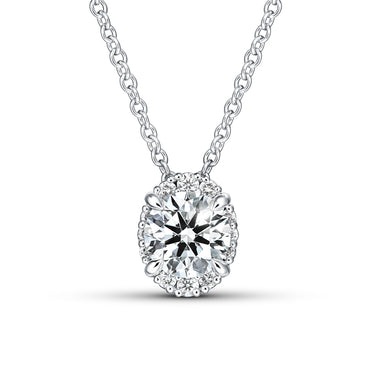 HEARTS ON FIRE 'ELLIPSE' 18CT WHITE GOLD DIAMOND PENDANT