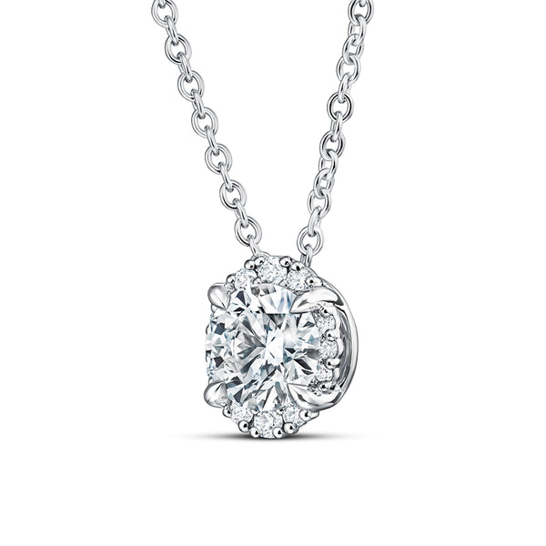 HEARTS ON FIRE 'ELLIPSE' 18CT WHITE GOLD DIAMOND PENDANT (Image 2)