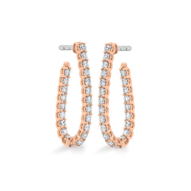 HEARTS ON FIRE SIGNATURE 18CT ROSE GOLD PEAR SHAPE HOOP EARRINGS - SMALL